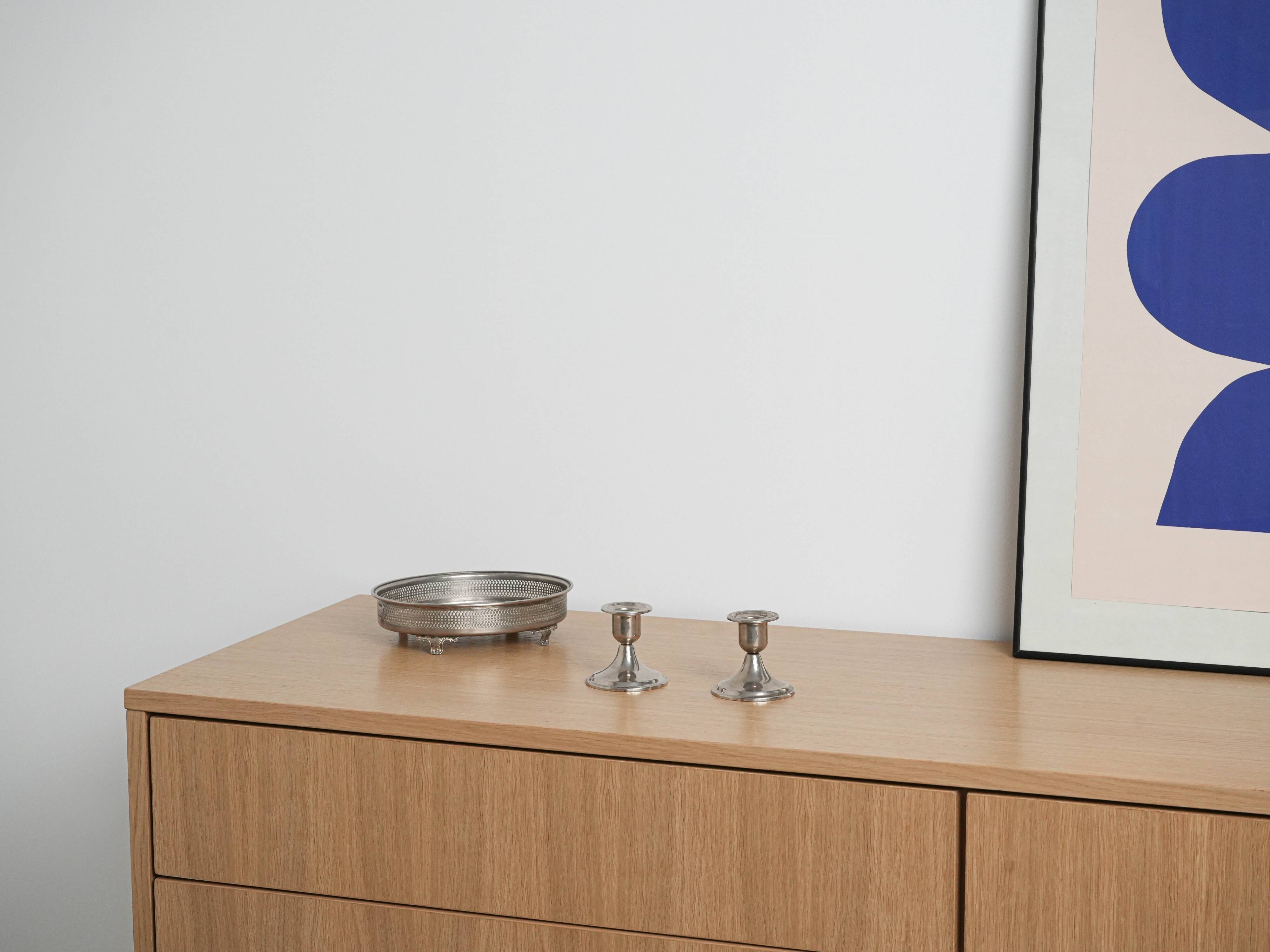 Set of metal candlesticks, Italian design, 1970s, made in Italy