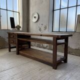 XL central island workbench oak