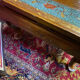Chinese, Asian wooden coffee table nature peacock scene