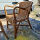 Vintage Bamboo and Rattan Children's Table + Armchair