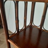 Vintage - set of 2 shelves of wooden floor, bamboo and rattan - 3 levels- retro 80s