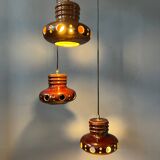 Ceramic pendant lamp West Germany Cascade