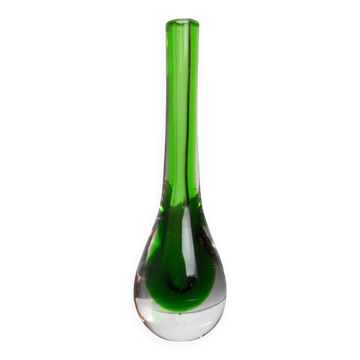 Vase soliflore vert sommerso par Seguso, Murano, Italie, 1970