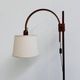 Mid-century modern adjustable teak arc floor lamp with fabric shade, 1960s