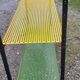 Vintage floor furniture perforated iron and metal