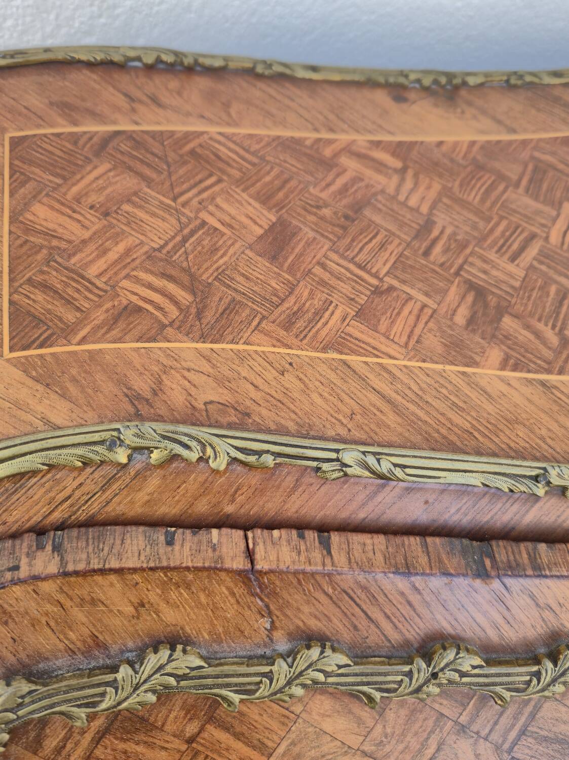 Louis XV style lady's desk in marquetry and bronze