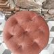 Round pouf pink velvet