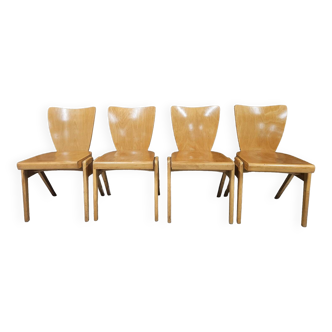 Lot de 4 chaises bistrot vintage 1960"