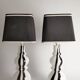 Sculptural Art Glass Murano Style Table Lamps, Black & White, 1960s, Set of 2