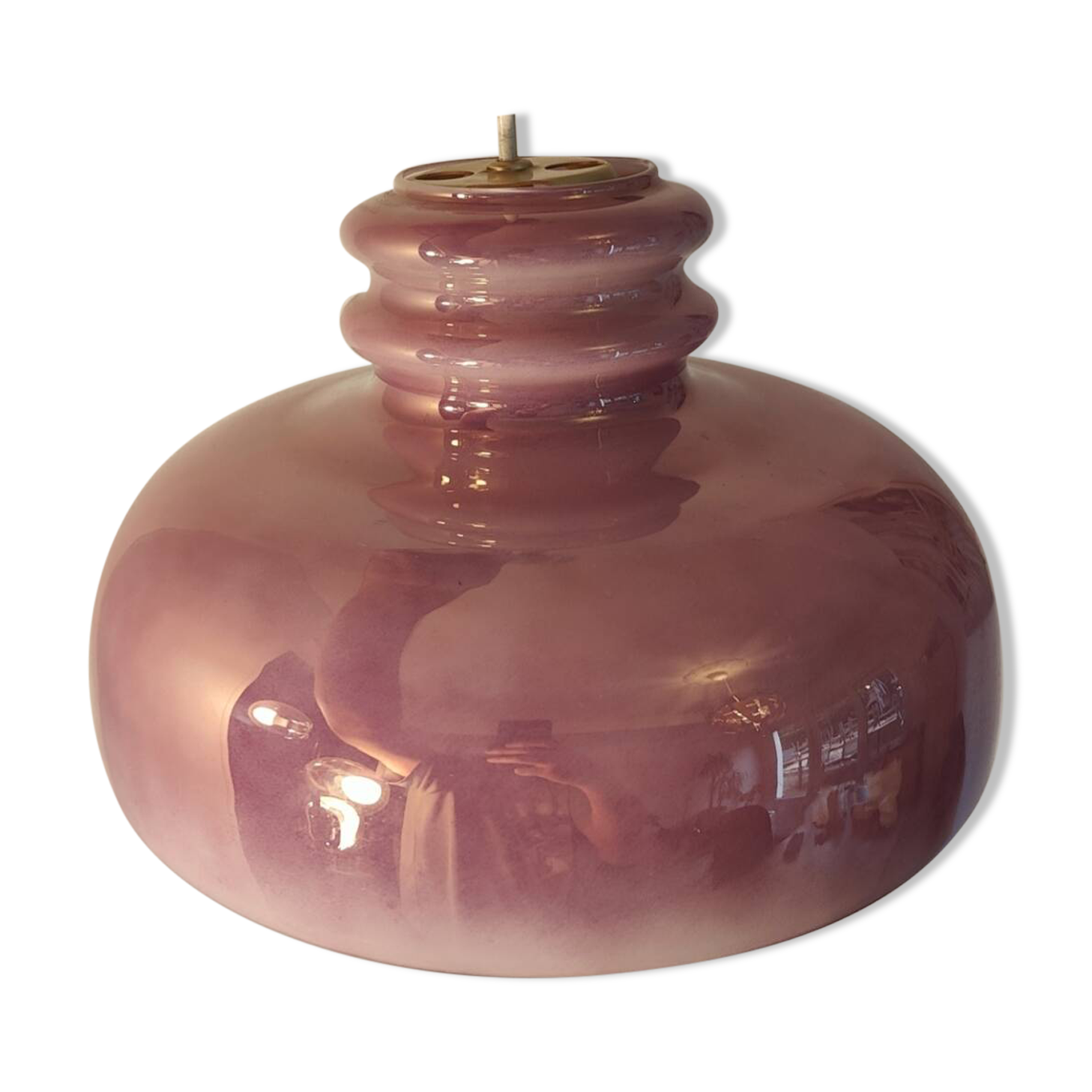 Purple and white opaline pendant light from the 60s/70s.