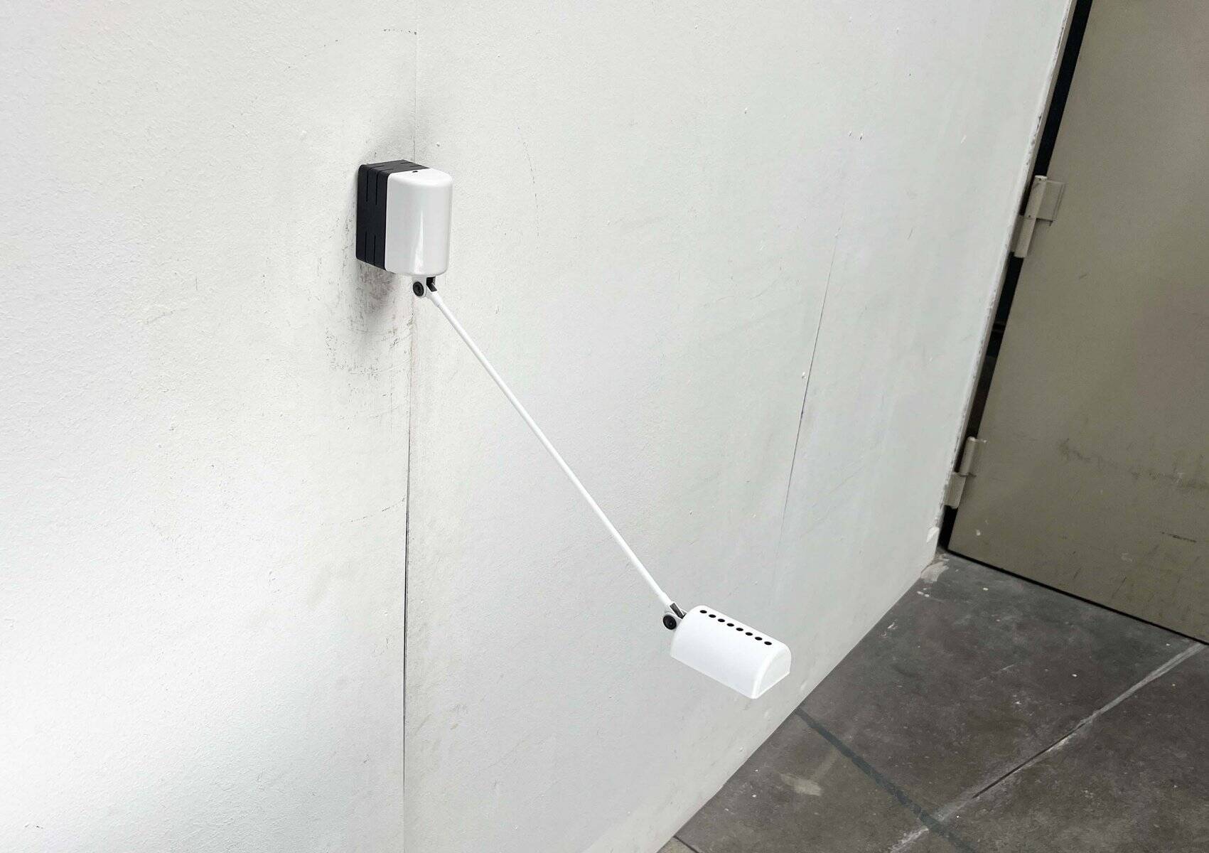 Classic white wall lamp Daphinette Italian vintage by Tommaso Cimini for Lumina, 1980s.