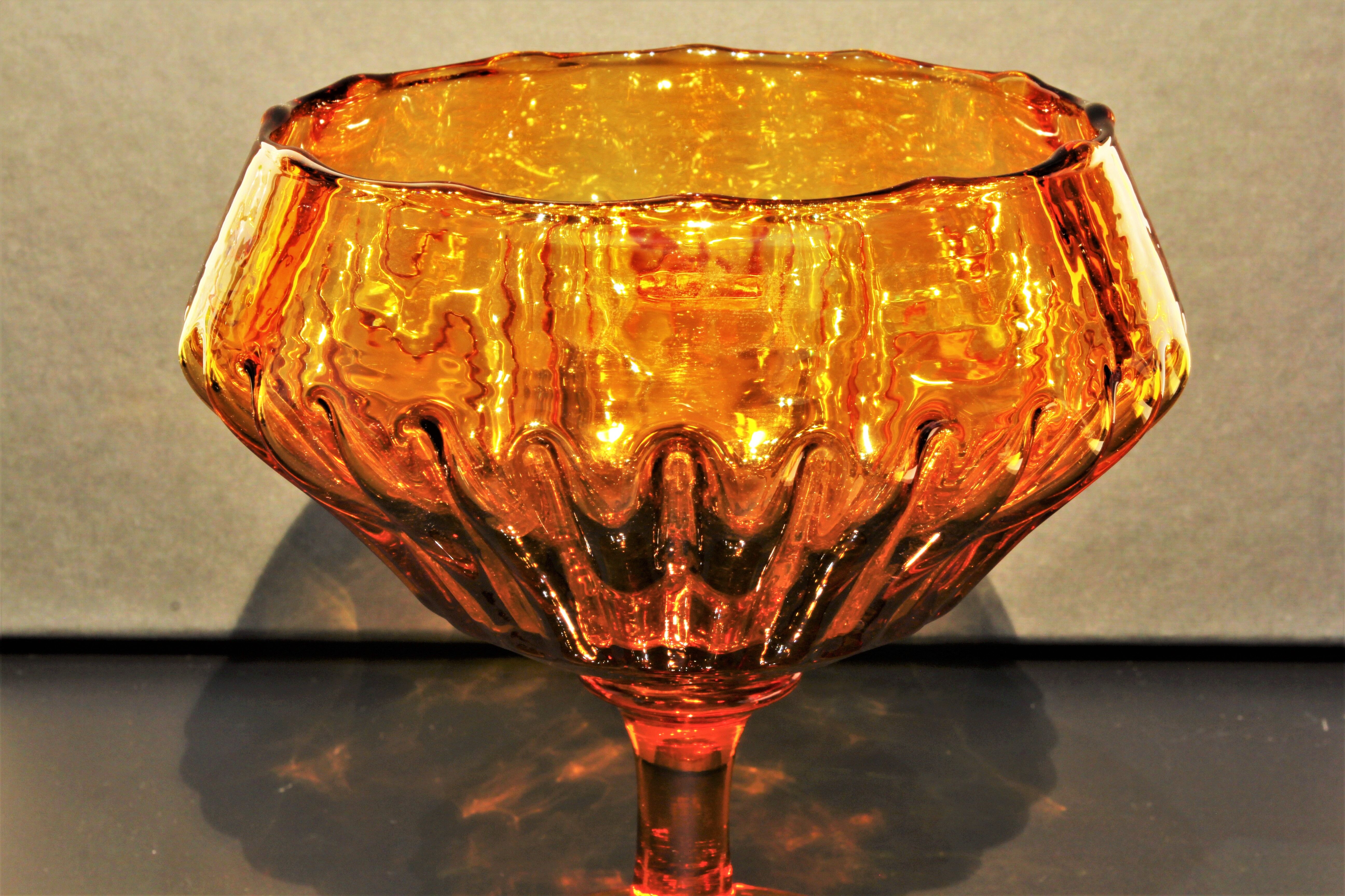 Large orange Bohemian crystal candy maker