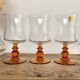 6 verres à pieds ambrés vintage