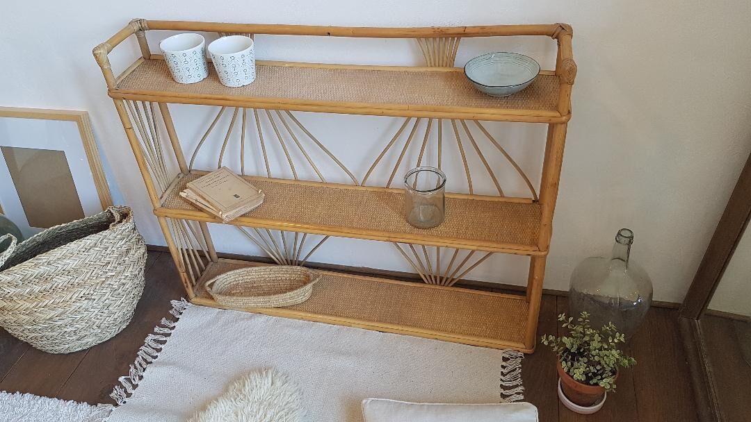 Shelves wicker vintage 100x82cm