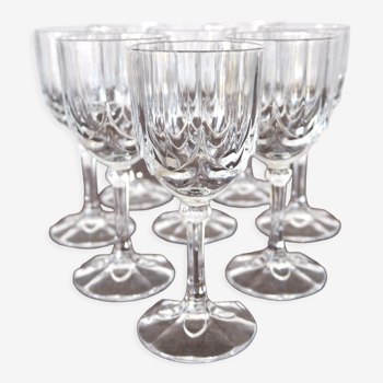 Set de 8 verres à pieds sculptés Art Déco