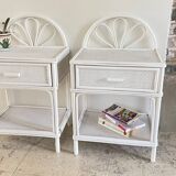 Pair of Vintage Rattan Bedside Tables