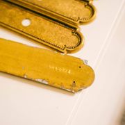 6 Vintage Solid Brass Door Plates Wall Hanging