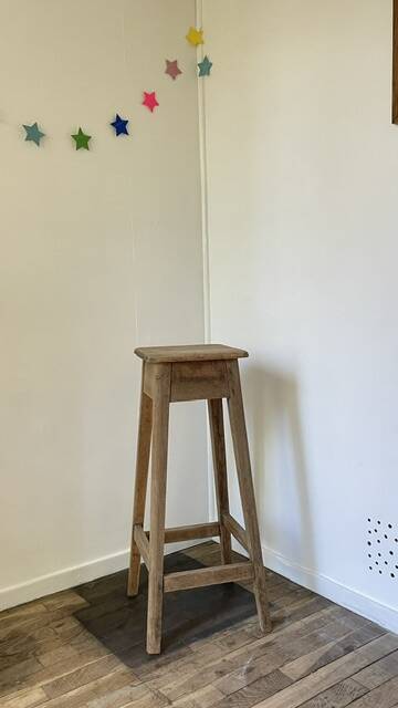 Vintage Oak Workbench Stool