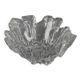 Vintage 1970s Maleras 'Isak' Art Glass Crystal Bowl By Mats Jonasson.