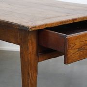 antique French oak dining table with 3 drawers and an exquisite patina