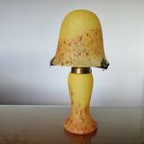 Mushroom lamp in yellow glass paste