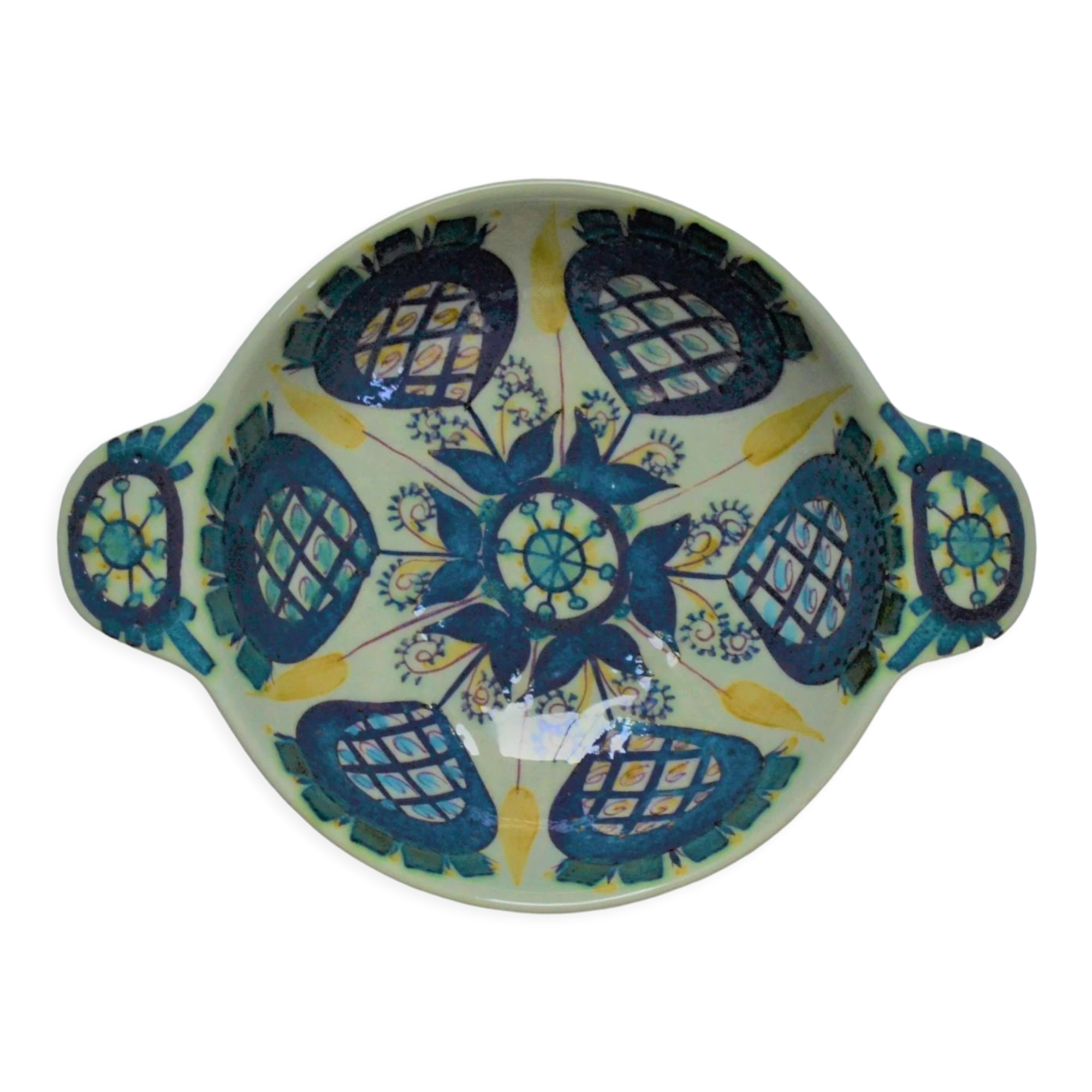 Round dish with tiled handle Tenera series by Marianne Johnson for Royal Copenhagen