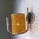 Pair of vintage rattan & chrome wall lights, Italy, 1970s
