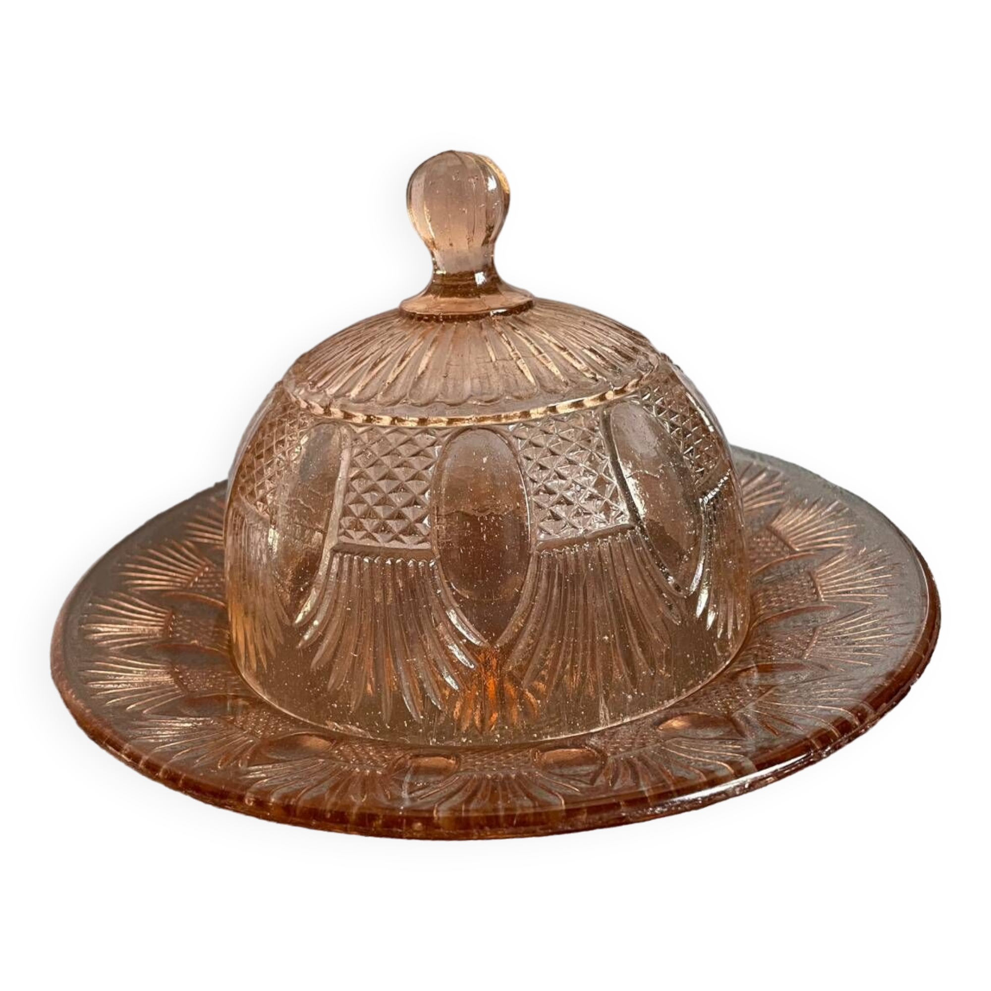 Pink bell, vintage glass, Jeannette