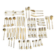 Housewife Table cutlery for 6 people. bamboo brass 78 pieces