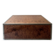 Square coffee table in metal and elm burl in the style of Willy Rizzo, 1970