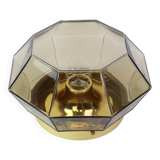 Iron and clear glass ceiling light by Limburg, Germany, 1960s