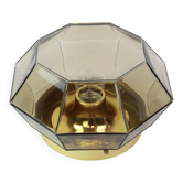 Iron and clear glass ceiling light by Limburg, Germany, 1960s