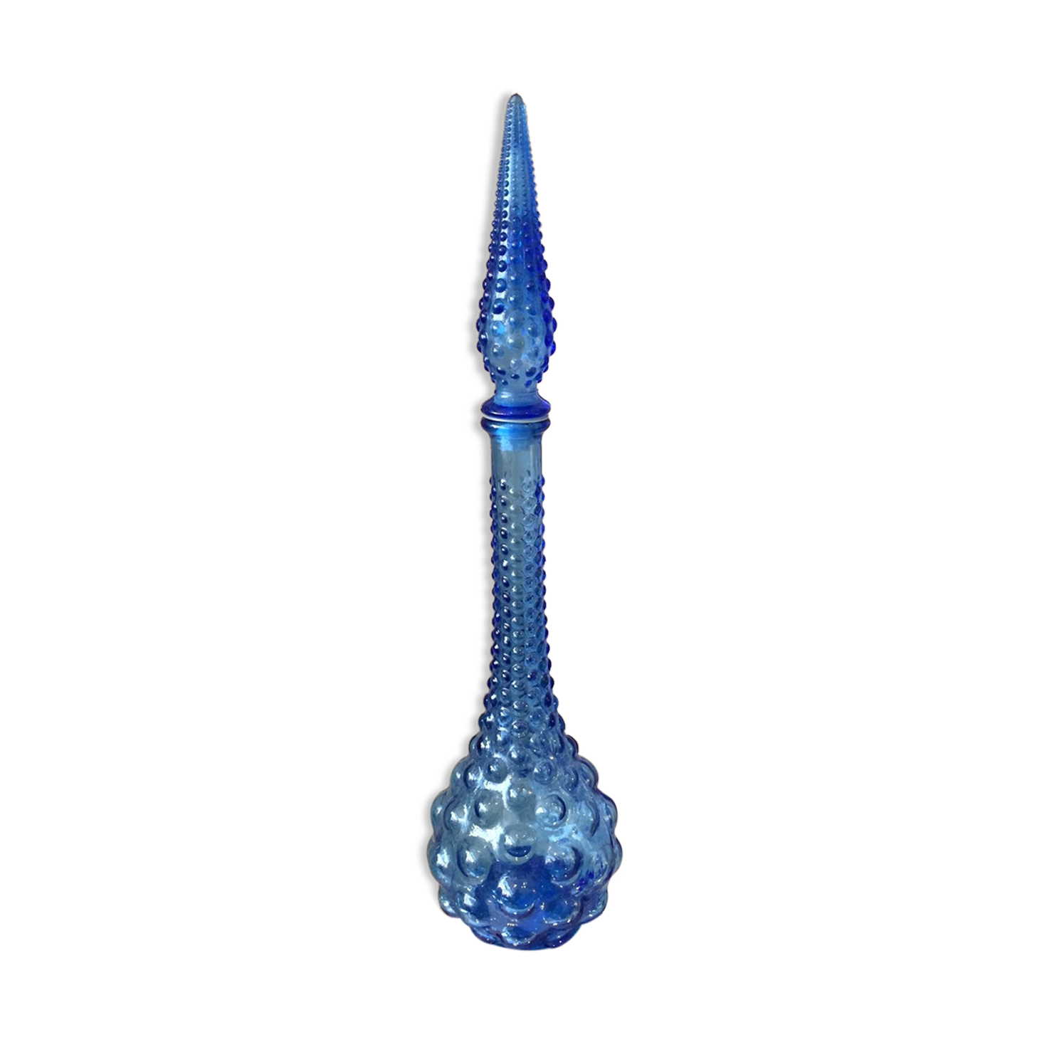 Superb cobalt blue bottle empoli genie made in italy