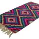 Turkish Kilim Yuruk Vintage 136x245 cm Geometric Pink Green Purple