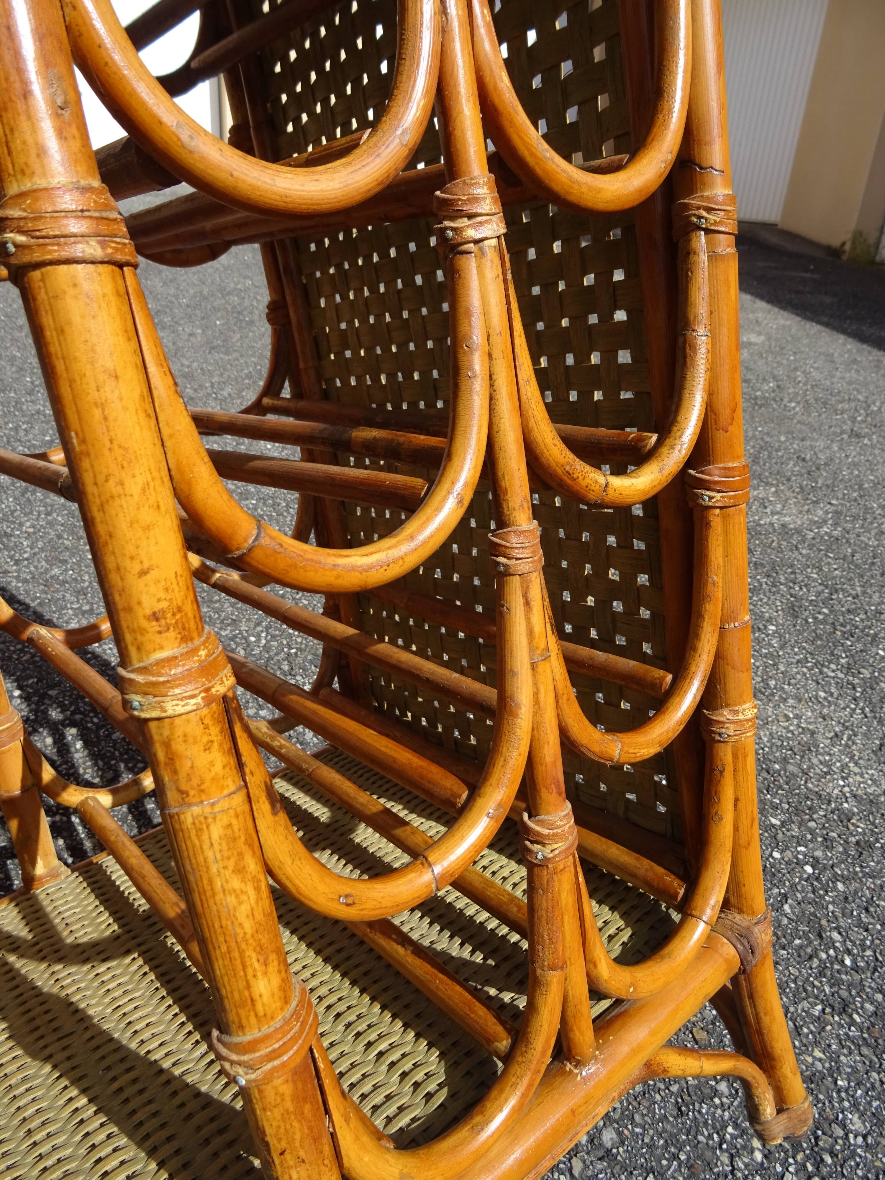 Vintage rattan bar cabinet from the 60s/70s