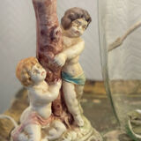 Duo of antique ceramic lamps.