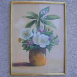 Watercolor "with vase of flowers"