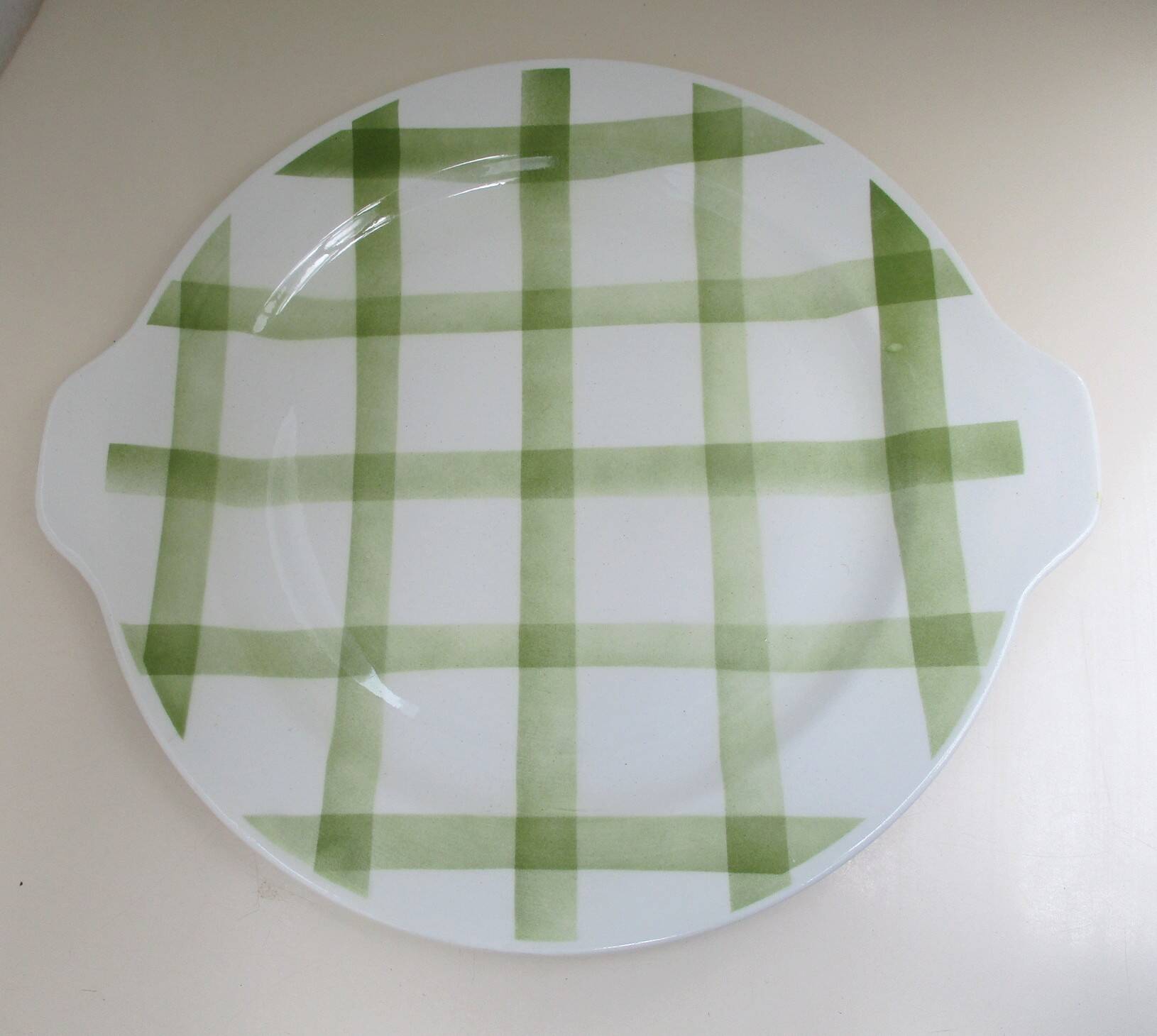 Dessert service Orchies Moulin des loups green tiles