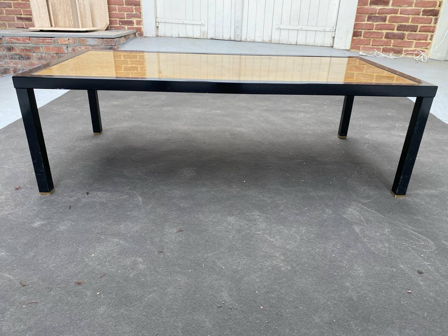 Black metal coffee table