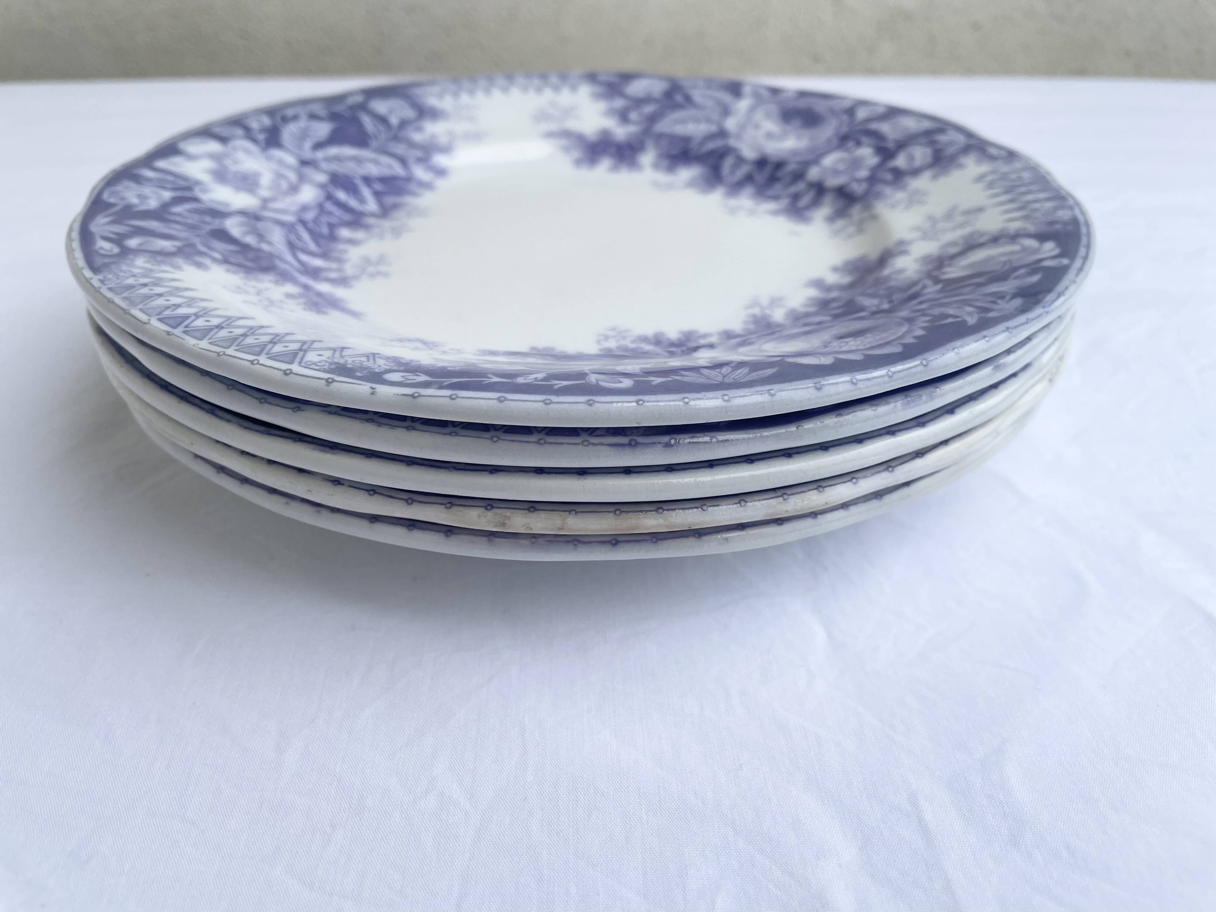 Dessert plates Sarreguemines model Jardinière 19th century