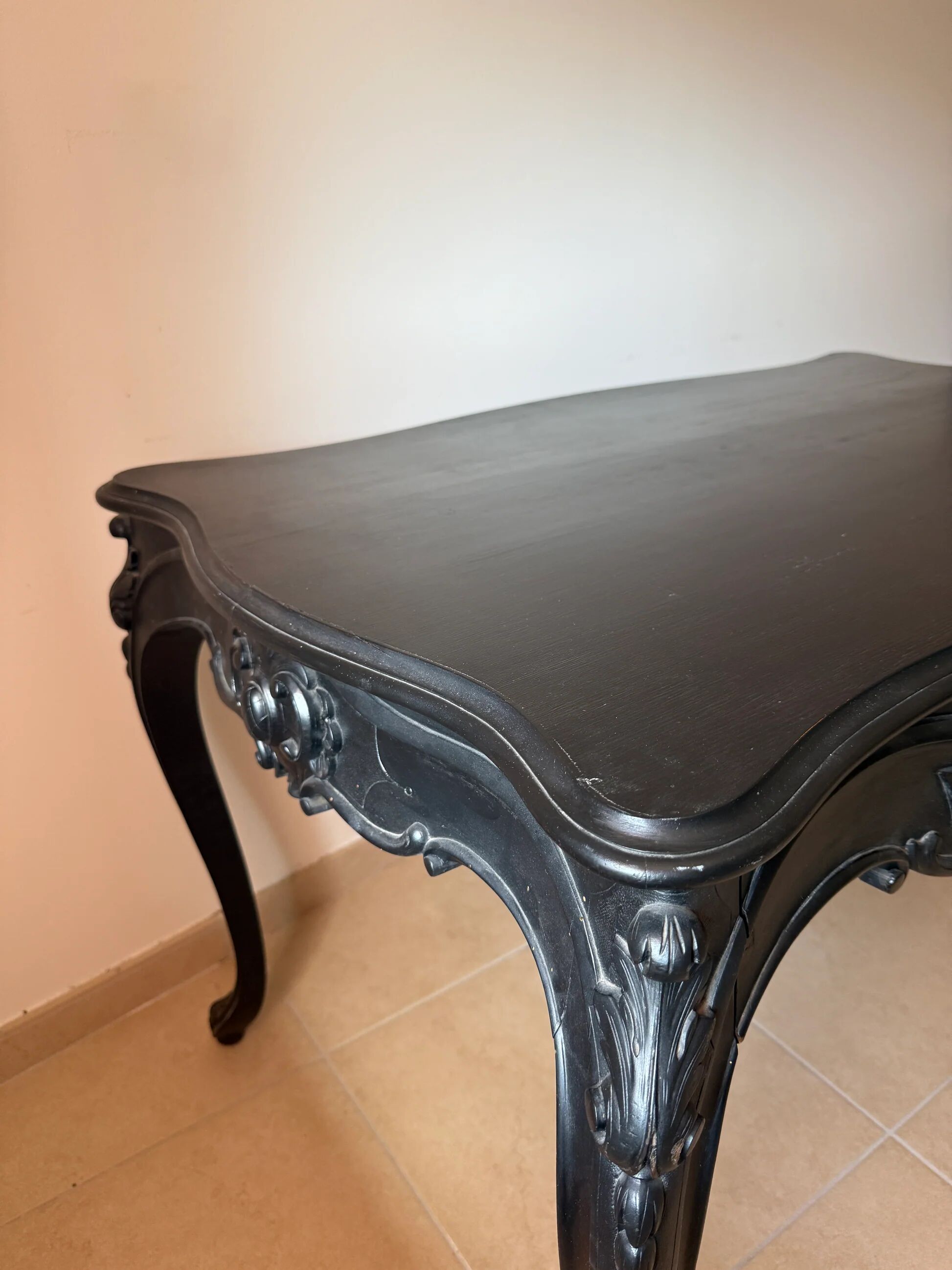 Table à manger  / bureau baroque en hêtre noir
