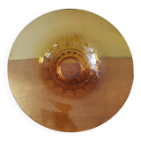 Large Amber Art Deco Glass Bowl
