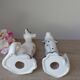 Couple of romantic Dalmatian figurines in ceramic – 1970s