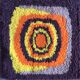 Tapis vintage 1980 fait main pure laine 140x140cm