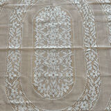 Nappe vintage rectangulaire crochet blanc