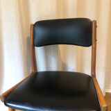 Scandinavian chair in black skai and wood