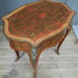Louis XV table in red marquetry