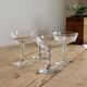 Vintage mismatched crystal cut champagne coupes - 1950s