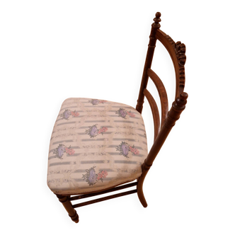 Antique Louis-Philippe chair in solid wood, 19th century, with restored seat.