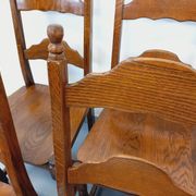 Set of 6 vintage brutalist chairs in oak wood from the 60s